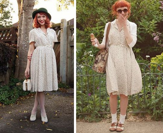 1940s vintage floral dress