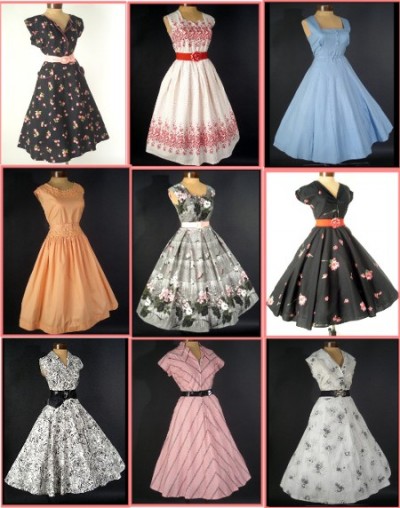 1950s vintage fashion dresses