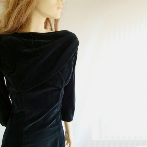 vintage black wiggle dress etsy