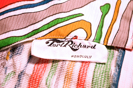 tori richard of honolulu vintage clothing tag 