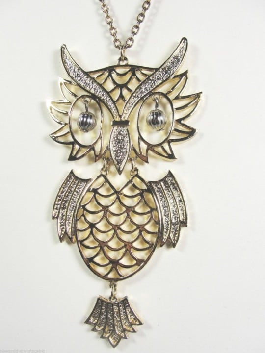 vintage owl necklace