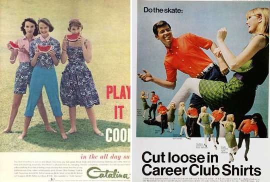1960s advertisements comparing styles of early 60s to late 60s