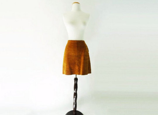 vintage suede mini skirt from the 1960s